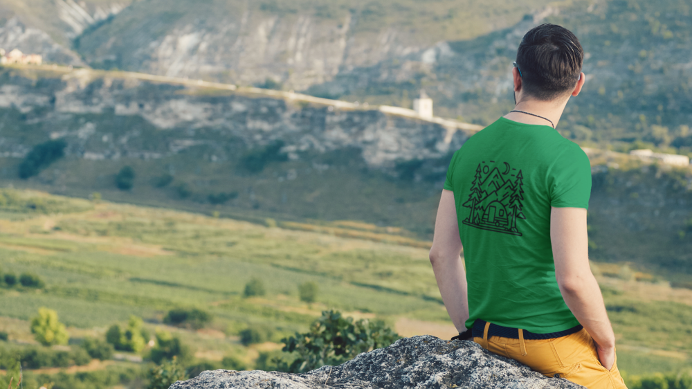 Simple Camping Life Short Sleeve T-Shirt (Back Graphic)