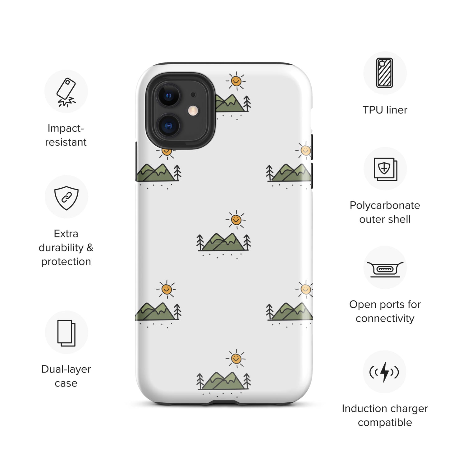 Mini Outdoors Mountain Pattern Tough Phone Case For iPhone®
