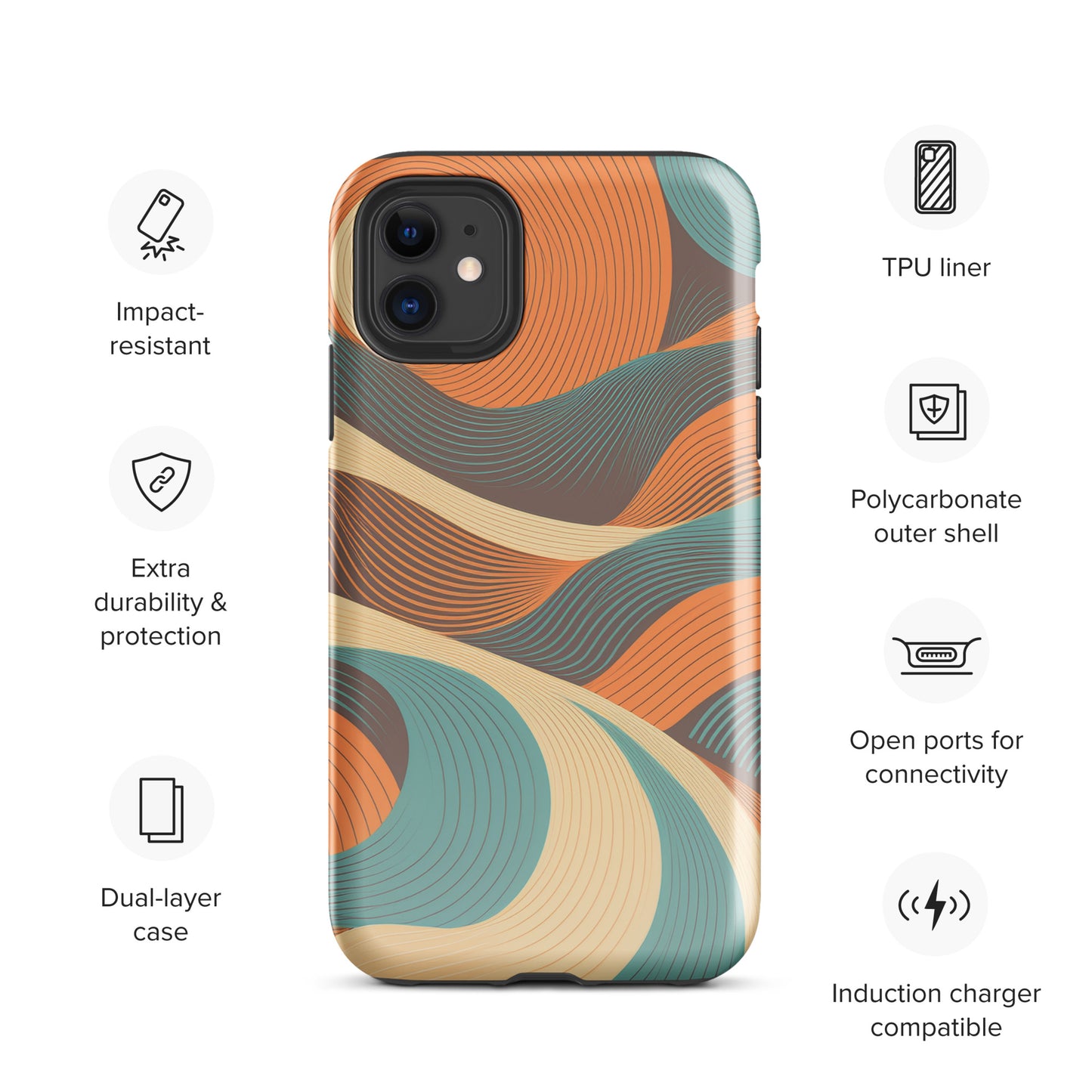 Retro Rolling Hills Tough Phone Case for iPhone®