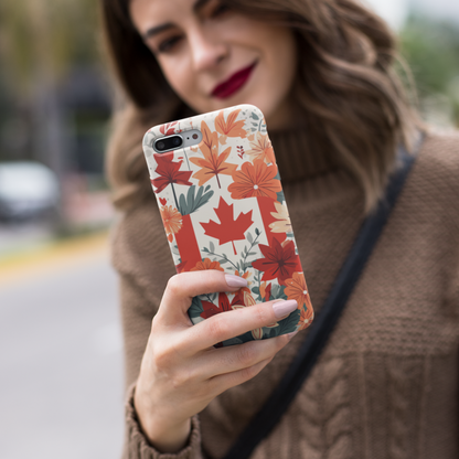 Rustic Floral Canadian Flag Graphic Tough Phone Case for Samsung