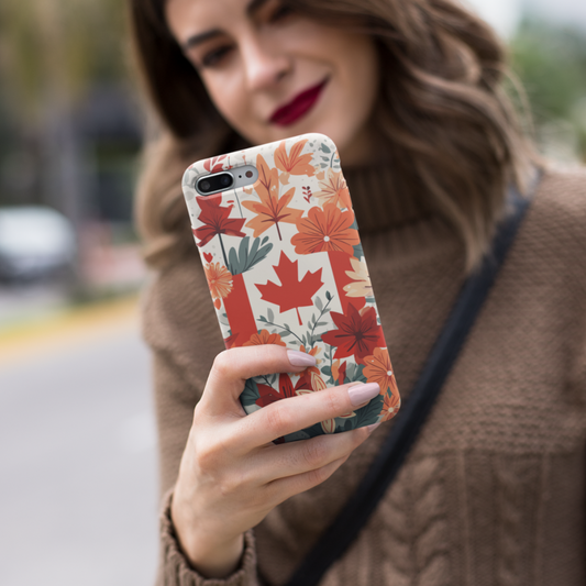 Rustic Floral Canadian Flag Graphic Tough Phone Case for Samsung