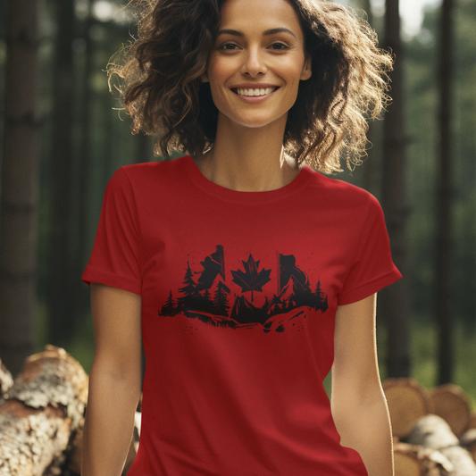 Canadian Wild Landscape Graphic Short Sleeve T-Shirt