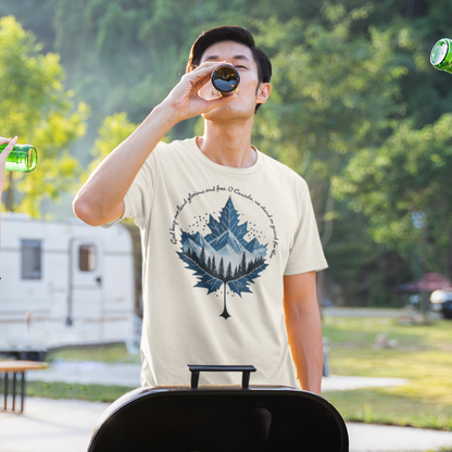 O Canada Maple Leaf & Mountains Short Sleeve T-Shirt