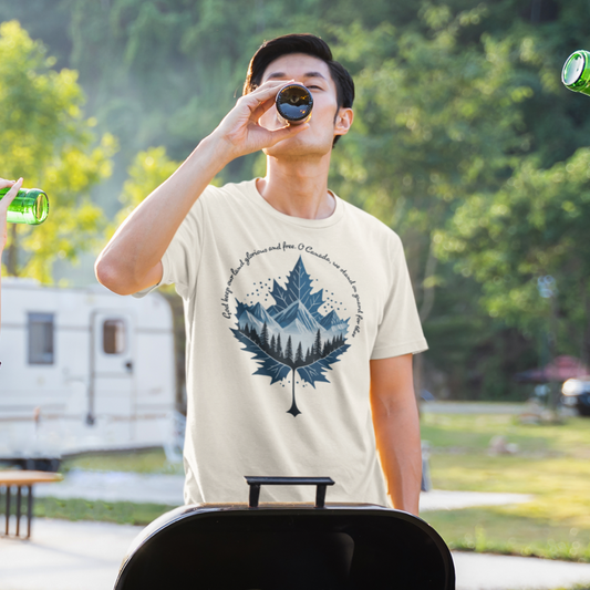 O Canada Maple Leaf & Mountains Short Sleeve T-Shirt